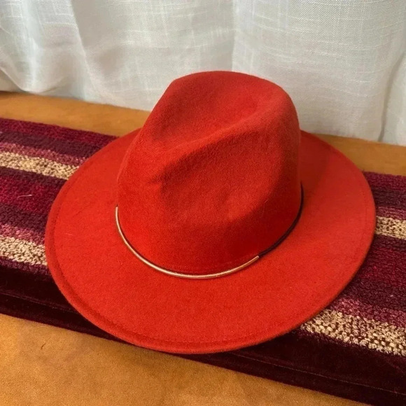 Accessories - Orange Panama style Hat